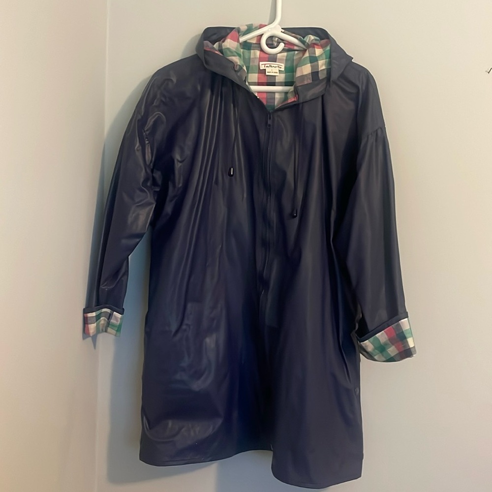 Talbots women’s rain coat with hood SZ L